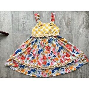 Jona Michelle Girls Floral Vibrant Colorful Sundress Summer Casual Flower 5